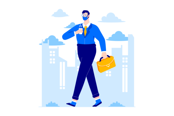 Back to Work Vector Illustration Review