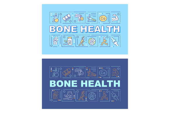 Bone Health Word Concepts Banner Set for Graphic Templates