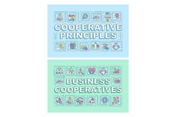 Business Cooperatives Word Banner Set Review