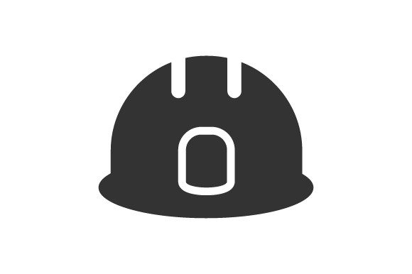 Construction Helmet Icon - A Modern Graphic Asset for Editorial Use