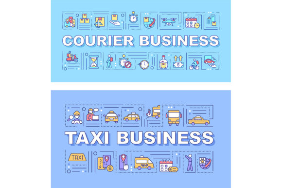 Delivery Service Word Concepts Banners - Graphic Templates for Branding