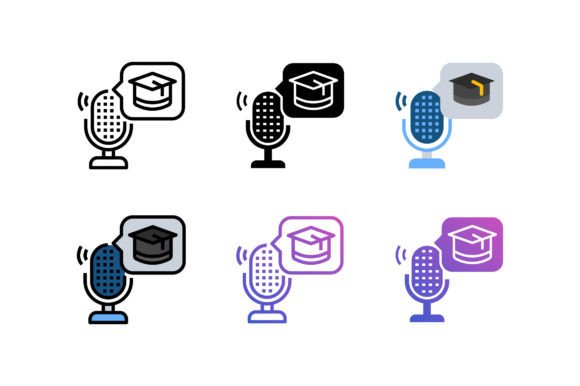 Education Podcast Icon for Modern Graphics and Icons