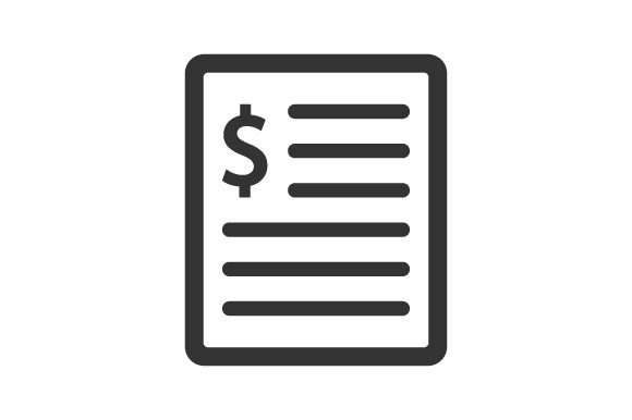 Financial Invoice Icon: A Modern Graphic for Content Publishing