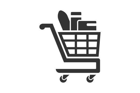 Full Shopping Cart Icon for Local Business Branding