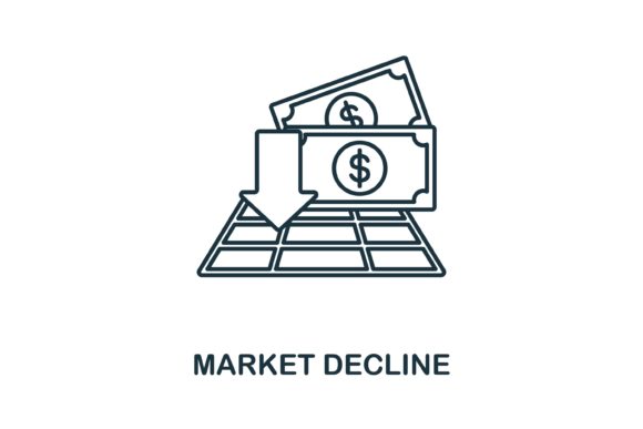 Market Decline Icon for Commercial Graphics