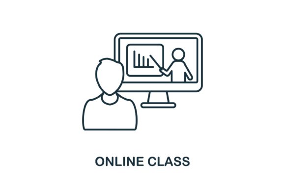 Online Class Icon for Modern Graphics and Icons