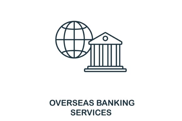 Overseas Banking Services Icon for Branding and Marketing