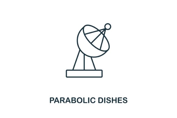 Parabolic Dishes Icon for Modern Graphics and Icons