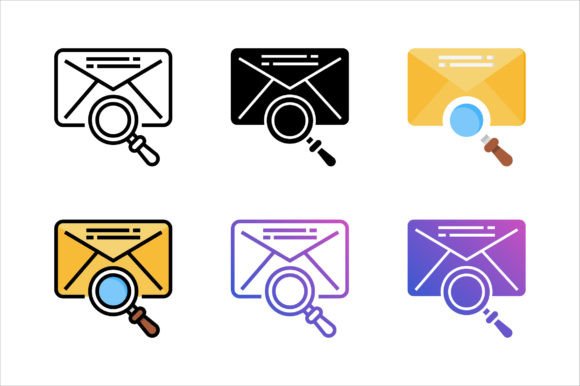 Searching Mail Icon for Branding and Marketing Graphics