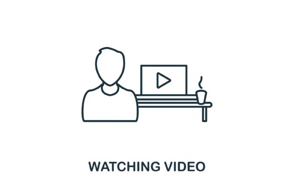 Watching Video Icon for Modern Graphic Design